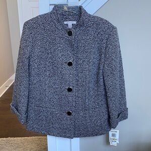JM Collection Flecked Tweed Blazer